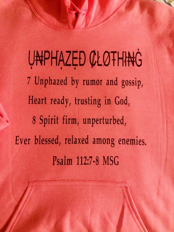 Ladies Unphazed Pink Scripture Hoodie