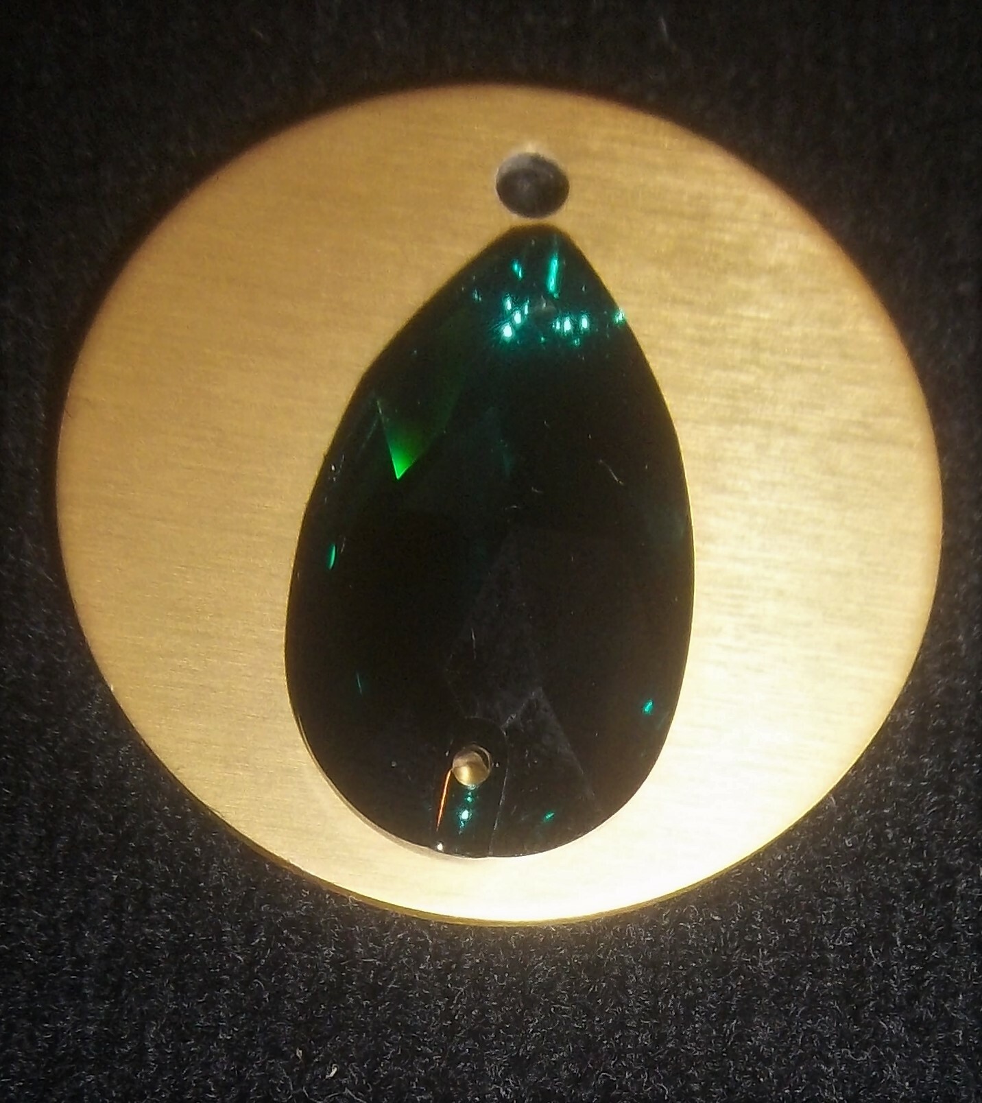 Emerald Green Crystal on Auric Disk- Only one! 00014
