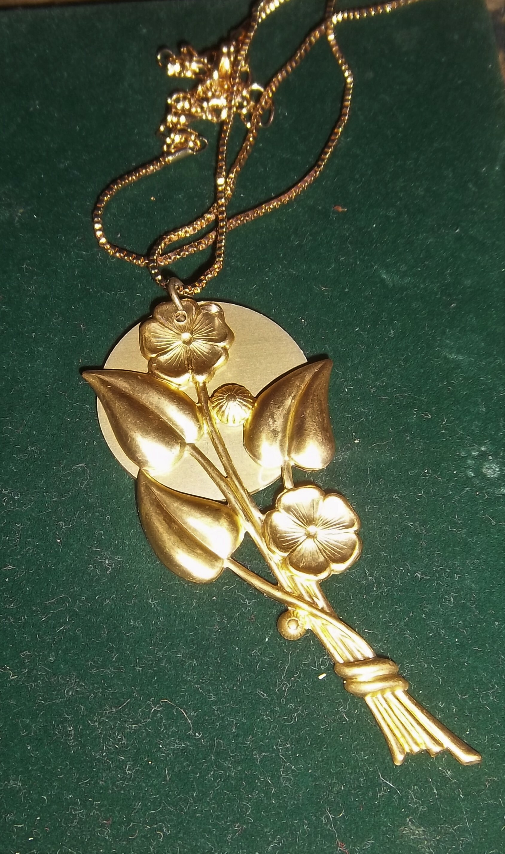 GOLDEN FLOWER w/ Auric Disk Necklace 00029