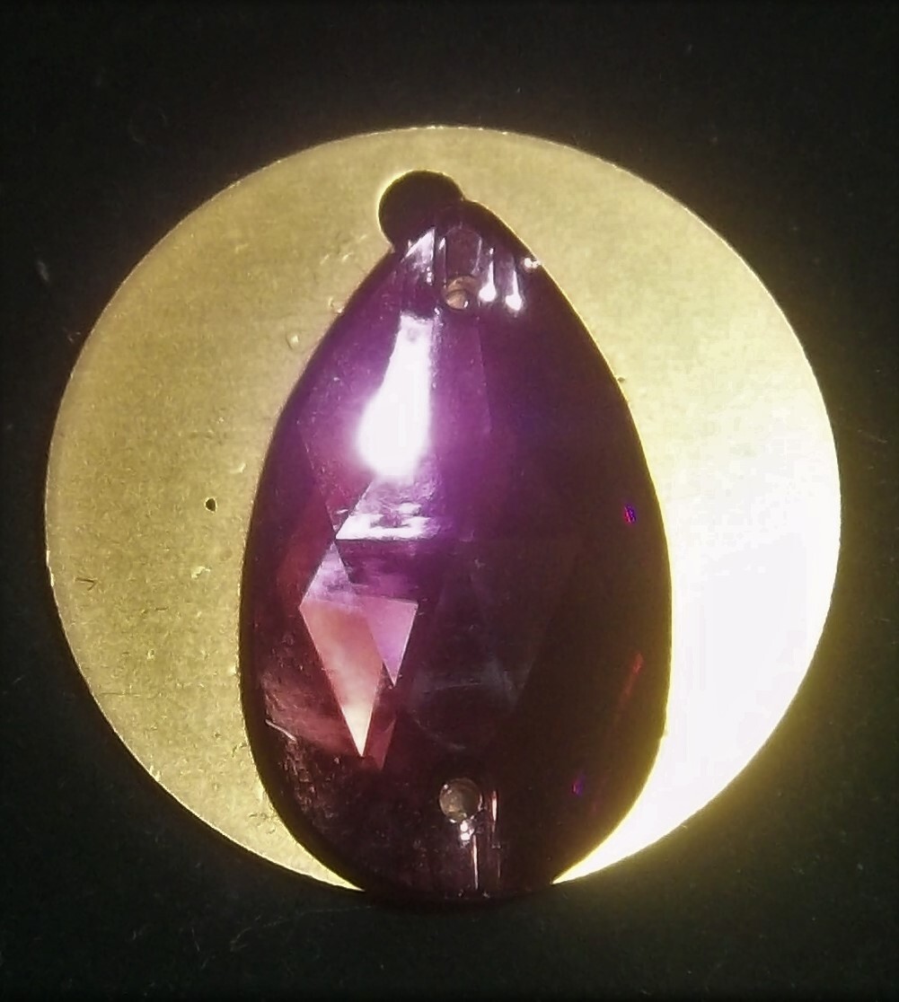 Amethyst Crystal on Auric Disk 00043