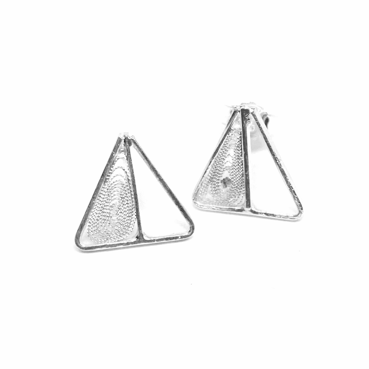 half triangle earrings