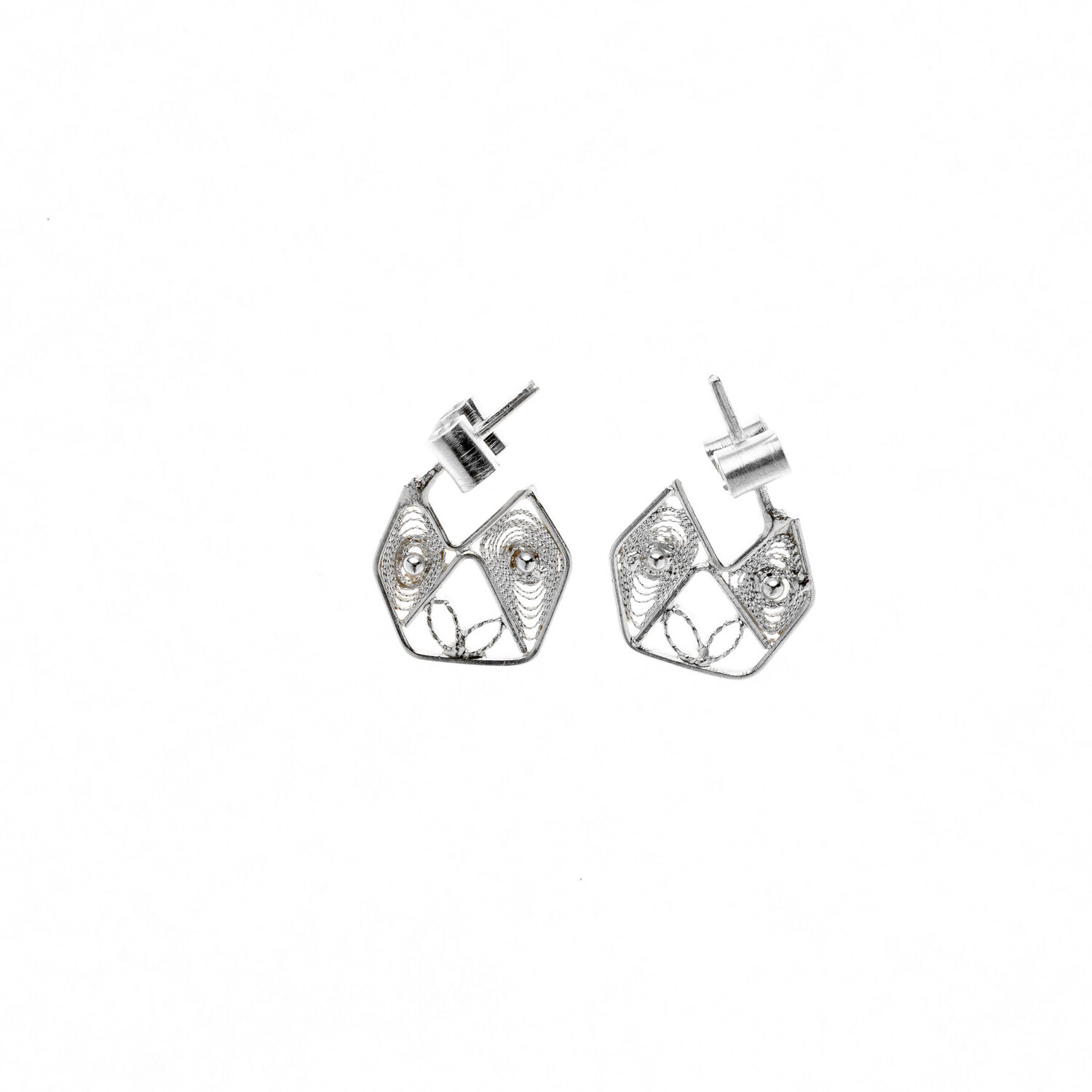 hexagon lituus earring