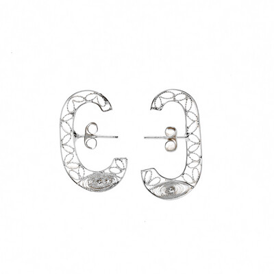 mini oval lituus earring