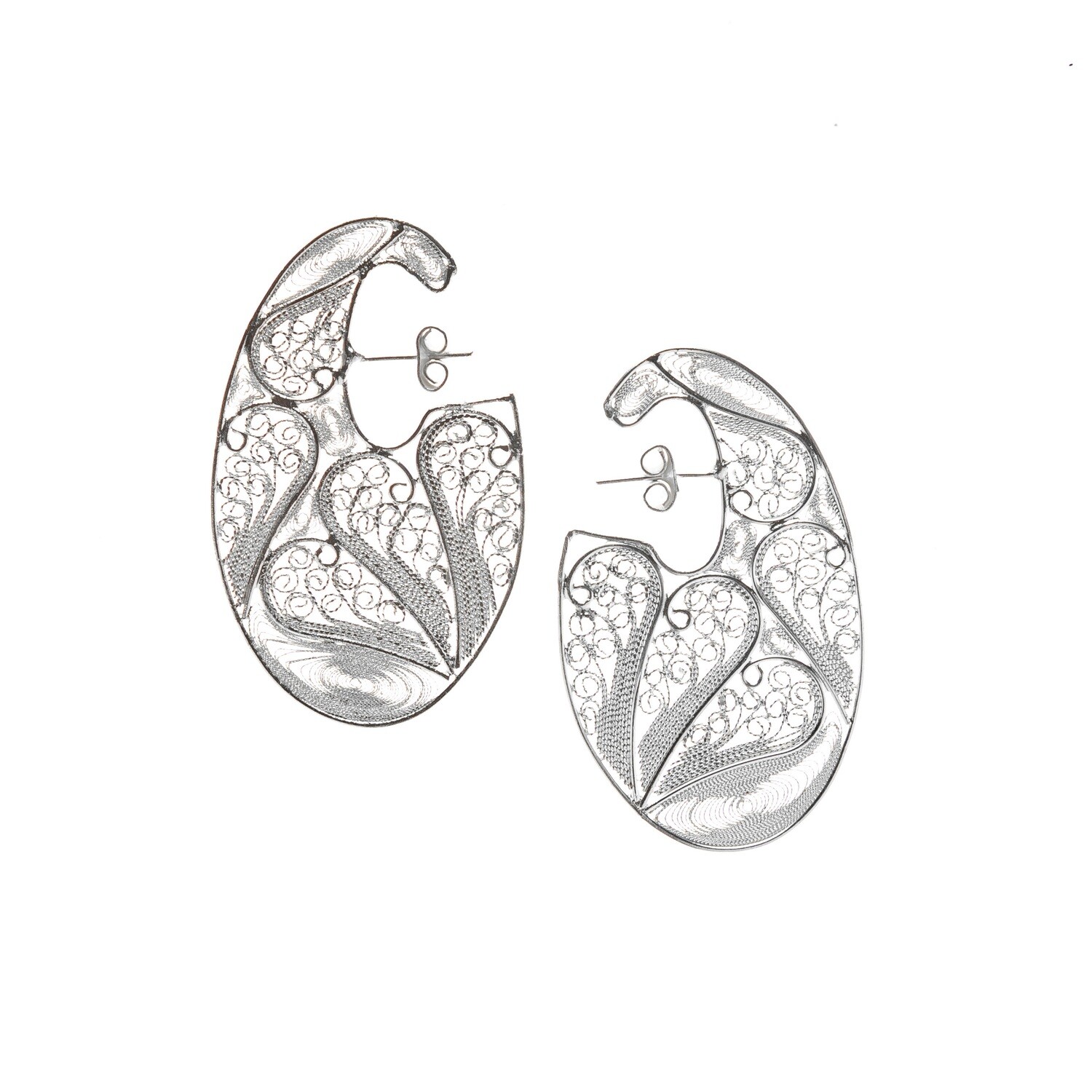 oval lituus earrings