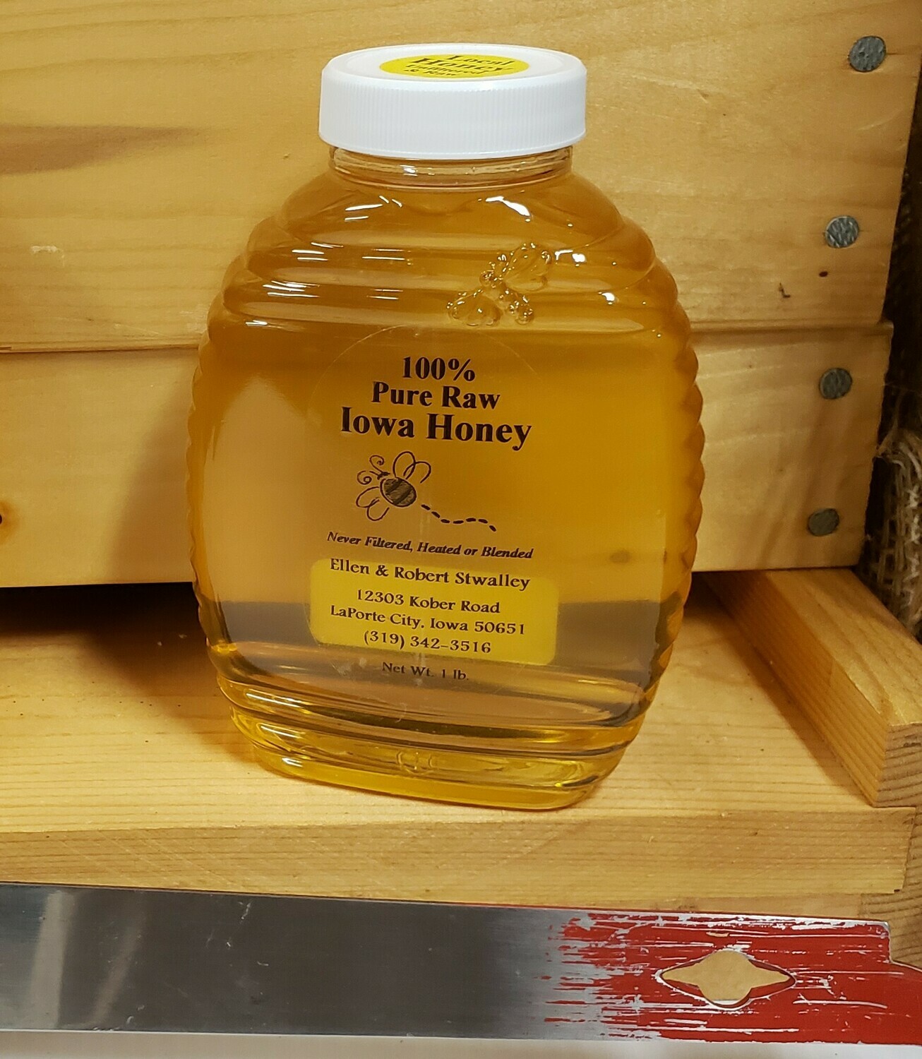 1 lb Raw Honey in Glass Jar