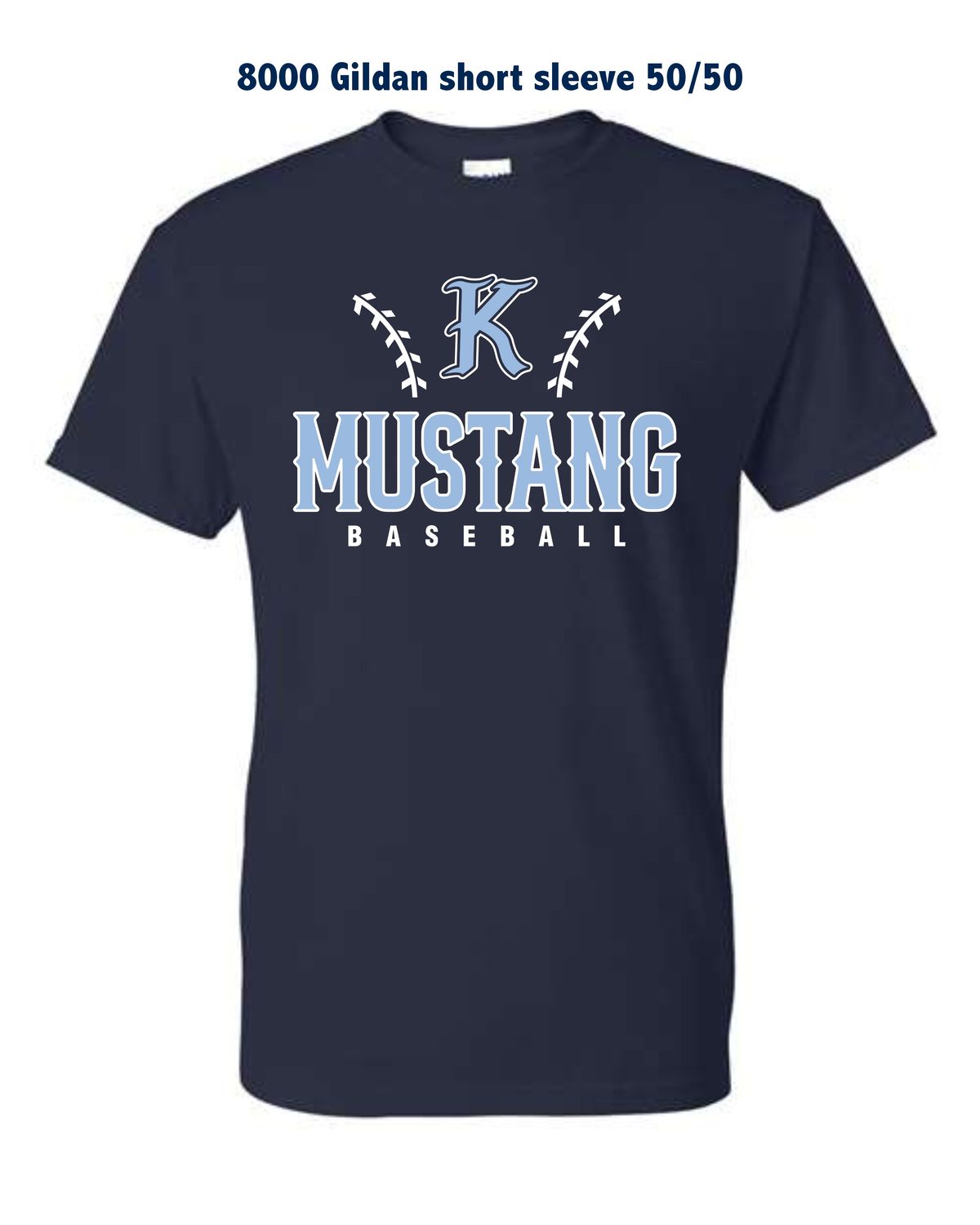 Mustangs 50/50 Cotton Blend Crew Neck T-Shirt SS