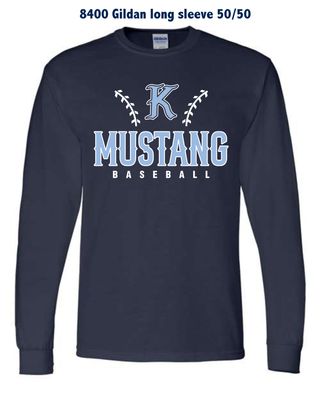 Mustangs 50/50 Cotton Blend Crew Neck T-Shirt LS