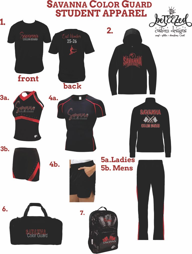 SAVANNA COLOR GUARD **STUDENT APPAREL** 2025