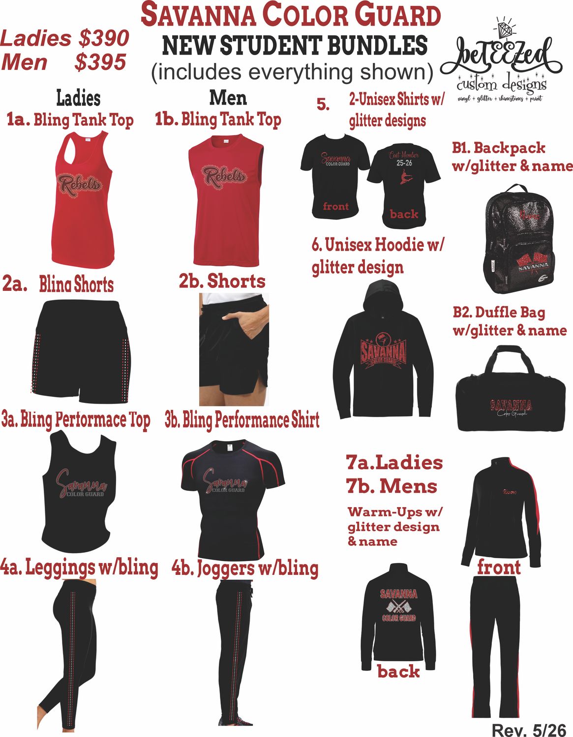 SAVANNA COLOR GUARD **STUDENT BUNDLES** 2026-27