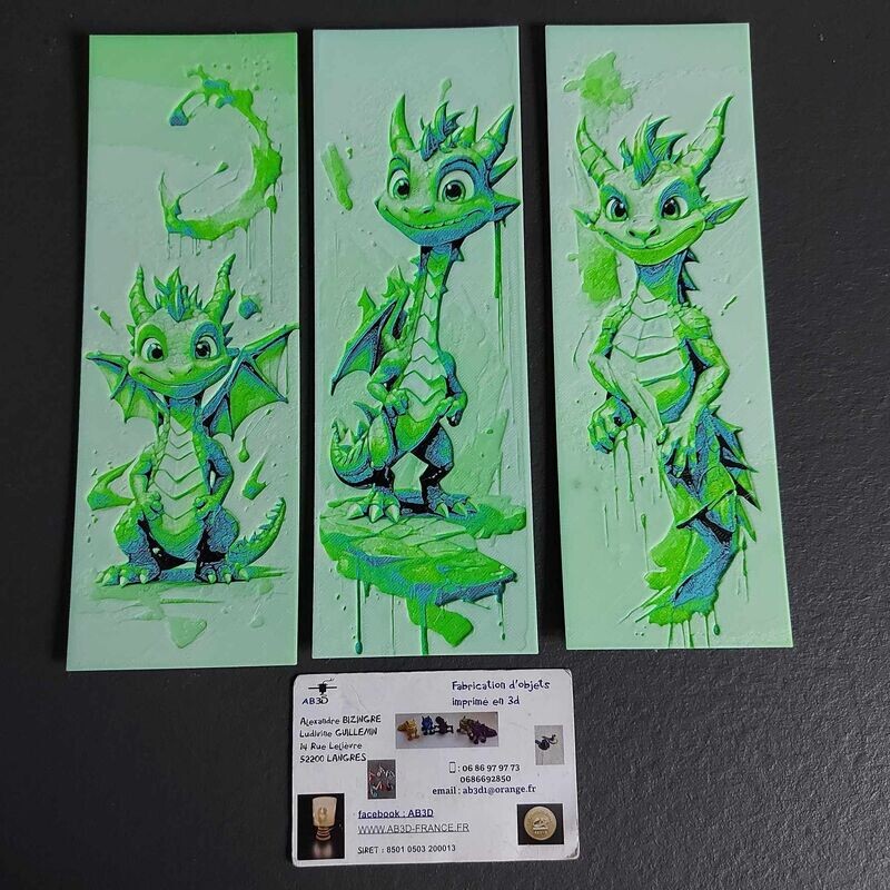 MARQUE PAGE DRAGONS BEBE