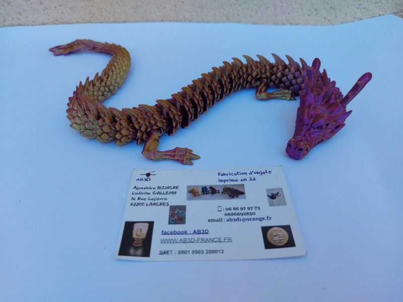 Dragon articulé bicolore