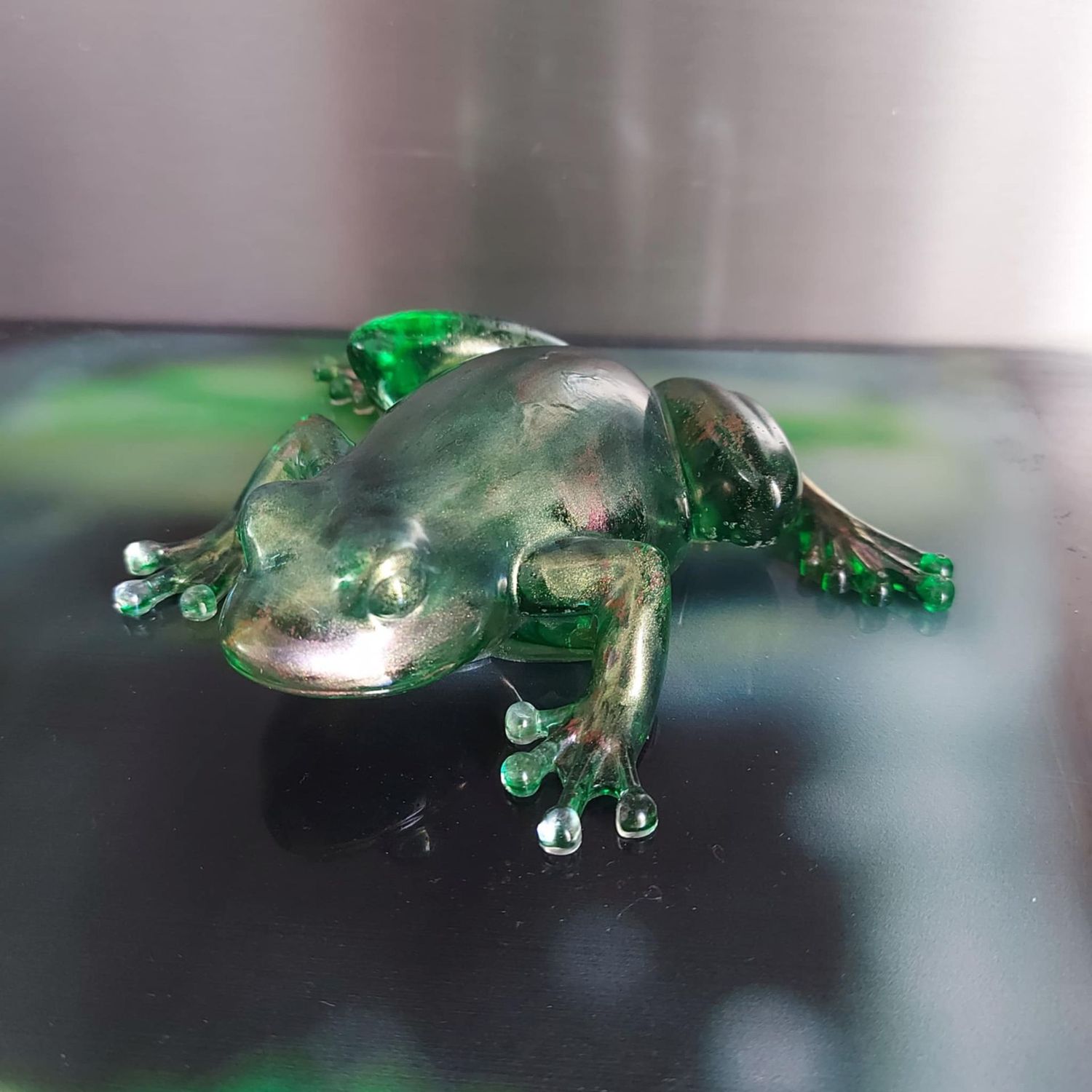pose papier grenouille resine