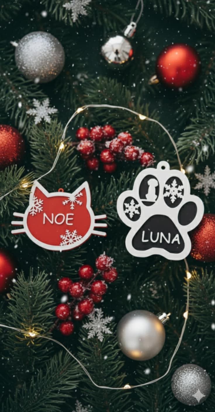 DECO SAPIN CHAT OU CHIEN PERSONNALISABLE