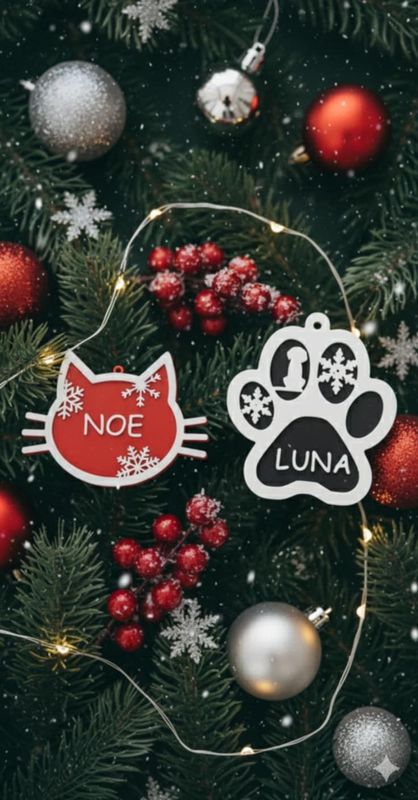 DECO SAPIN CHAT OU CHIEN PERSONNALISABLE