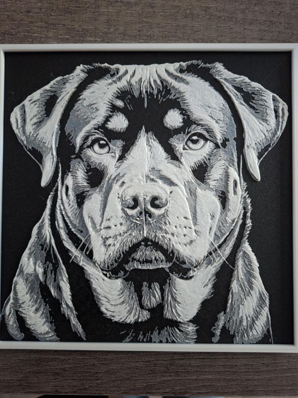 tableau rottweiler 20*20 cm