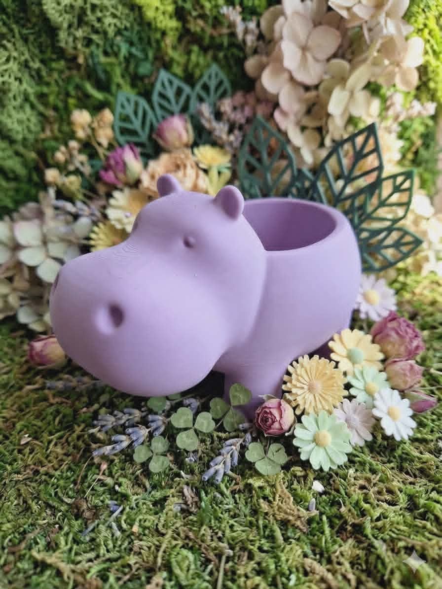 pot de fleurs hippopotame