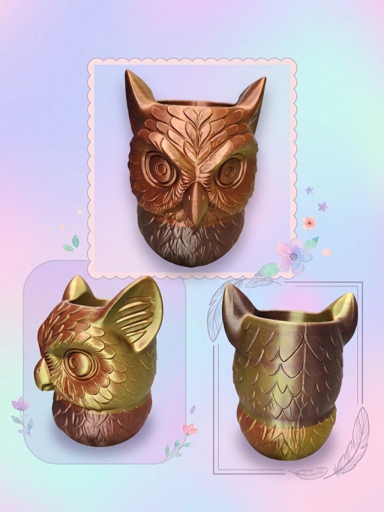 Pot crayon hibou