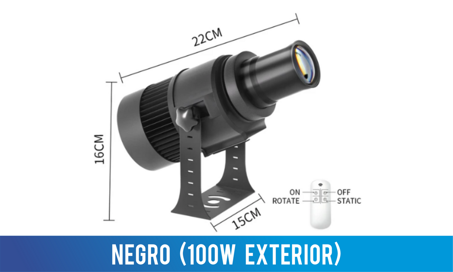 PROYECTOR DE LOGO 100W PARA EXTERIOR NEGRO