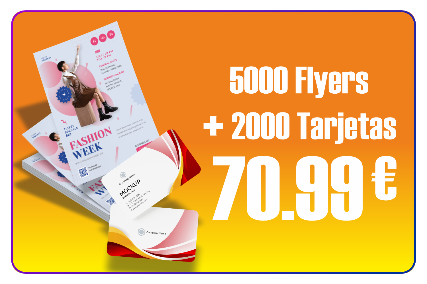 Oferta 5000 Flyers + 2000 Tarjetas