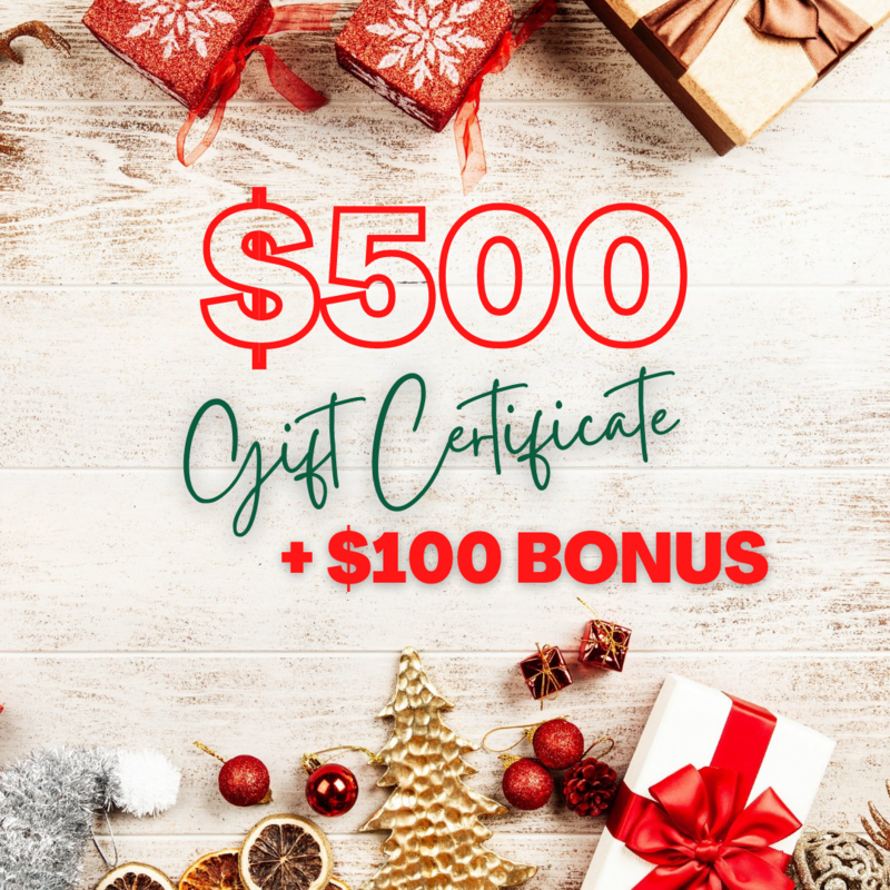 $500 Gift Certificate + Bonus!!!