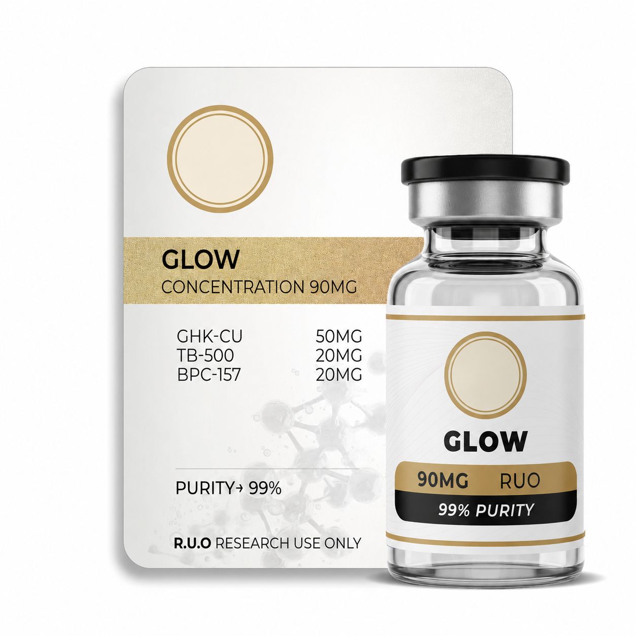 Glow Blend (GHK-Cu / BPC-157 / TB-500) – Research Use Only (RUO)