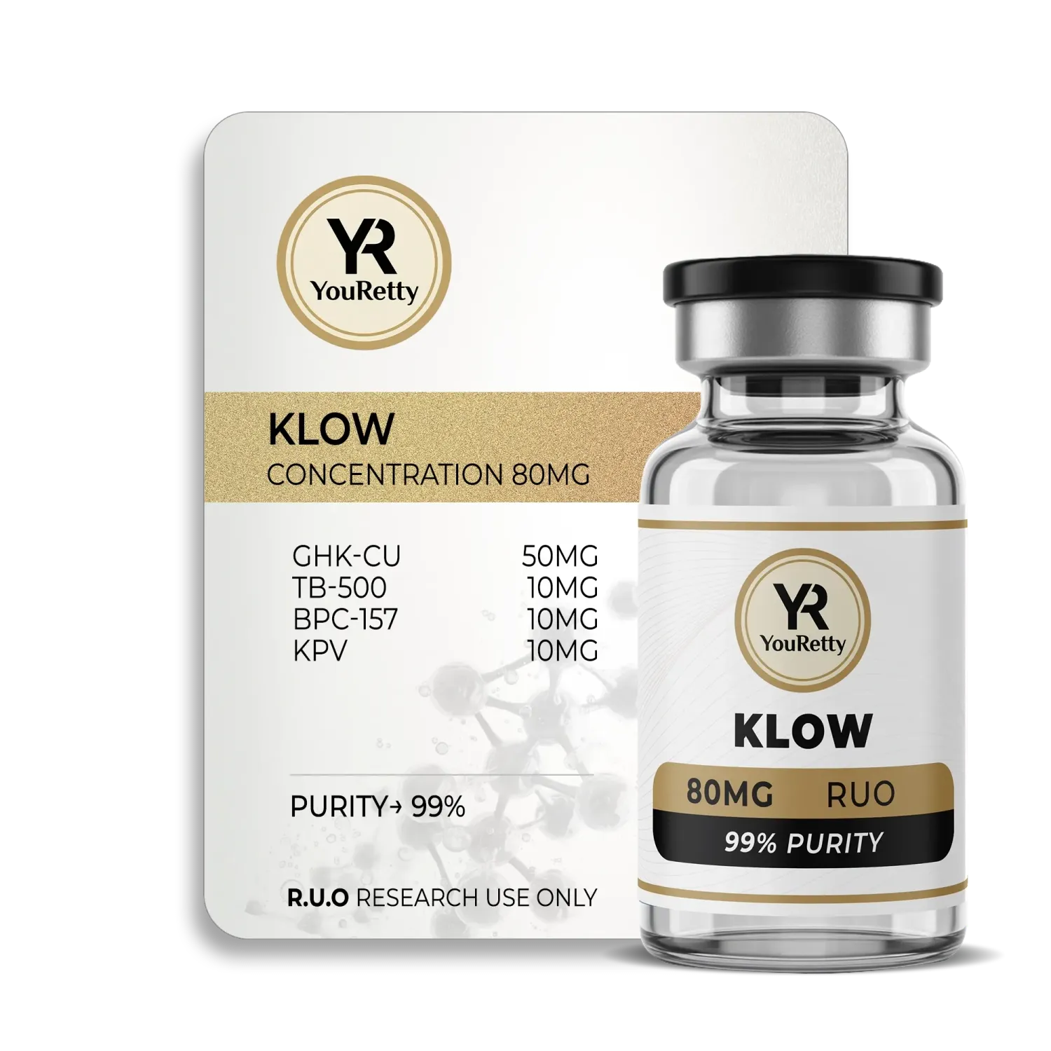 KLOW Blend (GHK-Cu / TB-500 / BPC-157 / KPV) – Research Use Only (RUO)