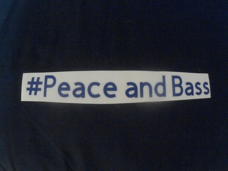 #Peace and Bass Decal (Navy Blue)