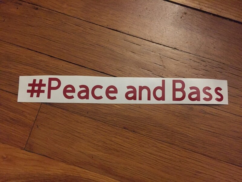 Peace and Bass Decal (Red)