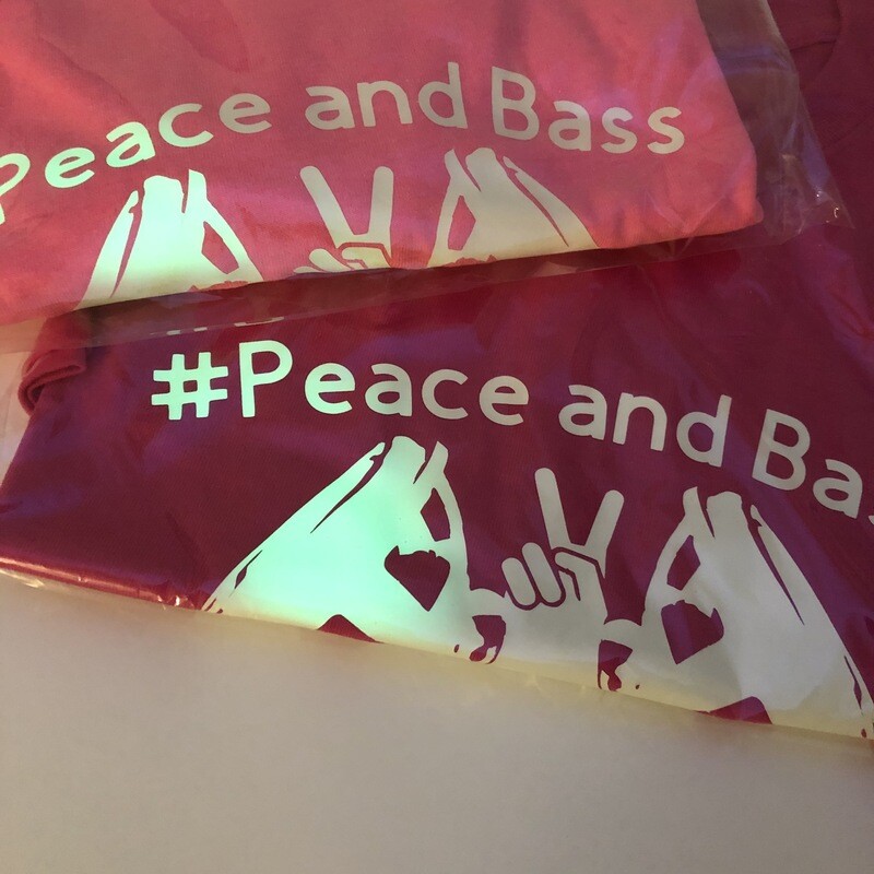 Peace and Bass Logo Shirt Pink Or Safety Pink 