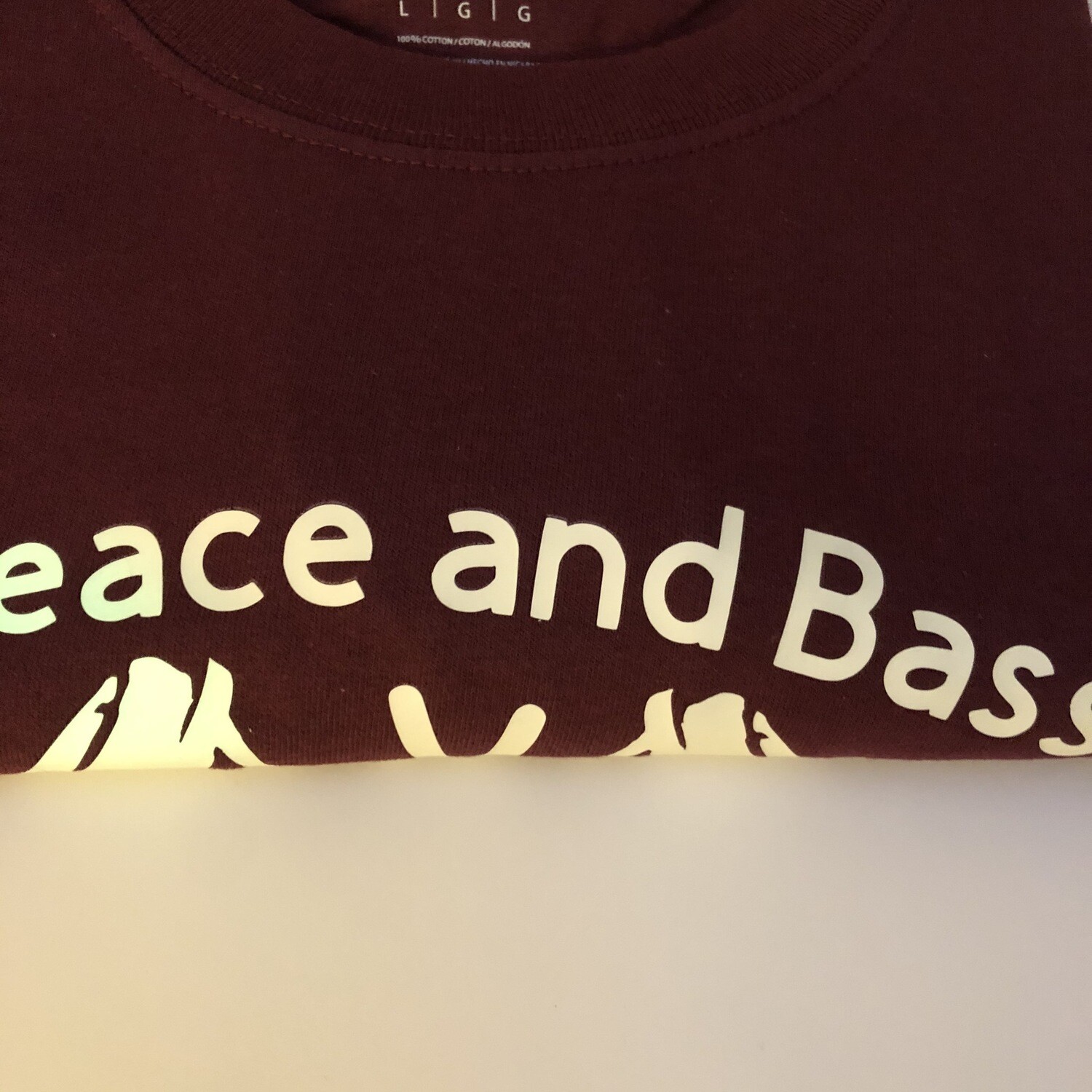 Peace and Bass Logo Shirt Burgundy