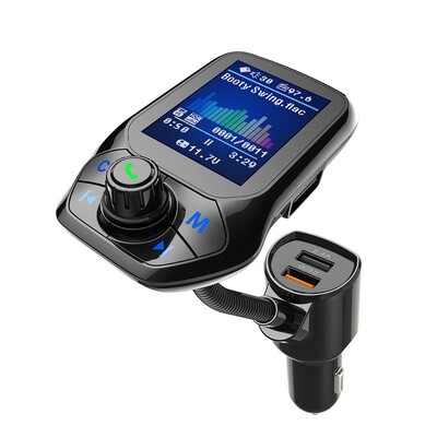 1.8" FM Bluetooth Transmitter with QC3.0 Fast Charge