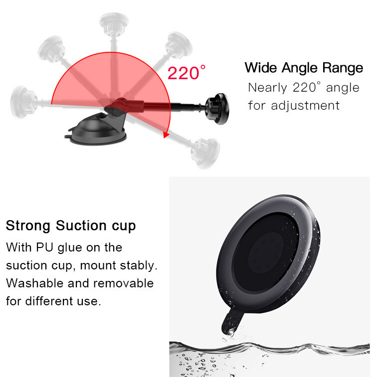 Magnetic Phone Car Mount, Universal Phone Holder for Car Dashboard, Windshield - One Hand Operation