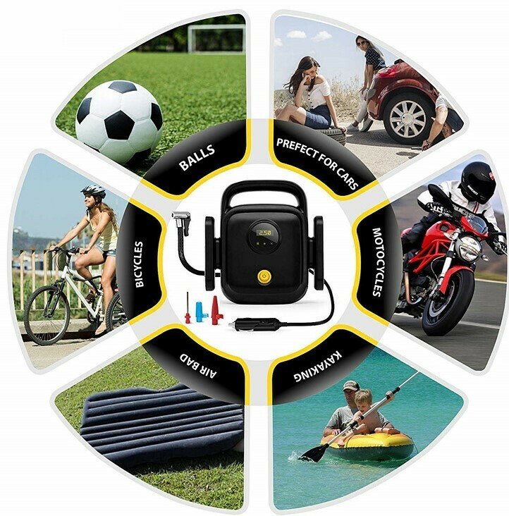 Air Compressor Car Air Pump 150PSI 12V Tire Inflator with Led Light and LCD Screen