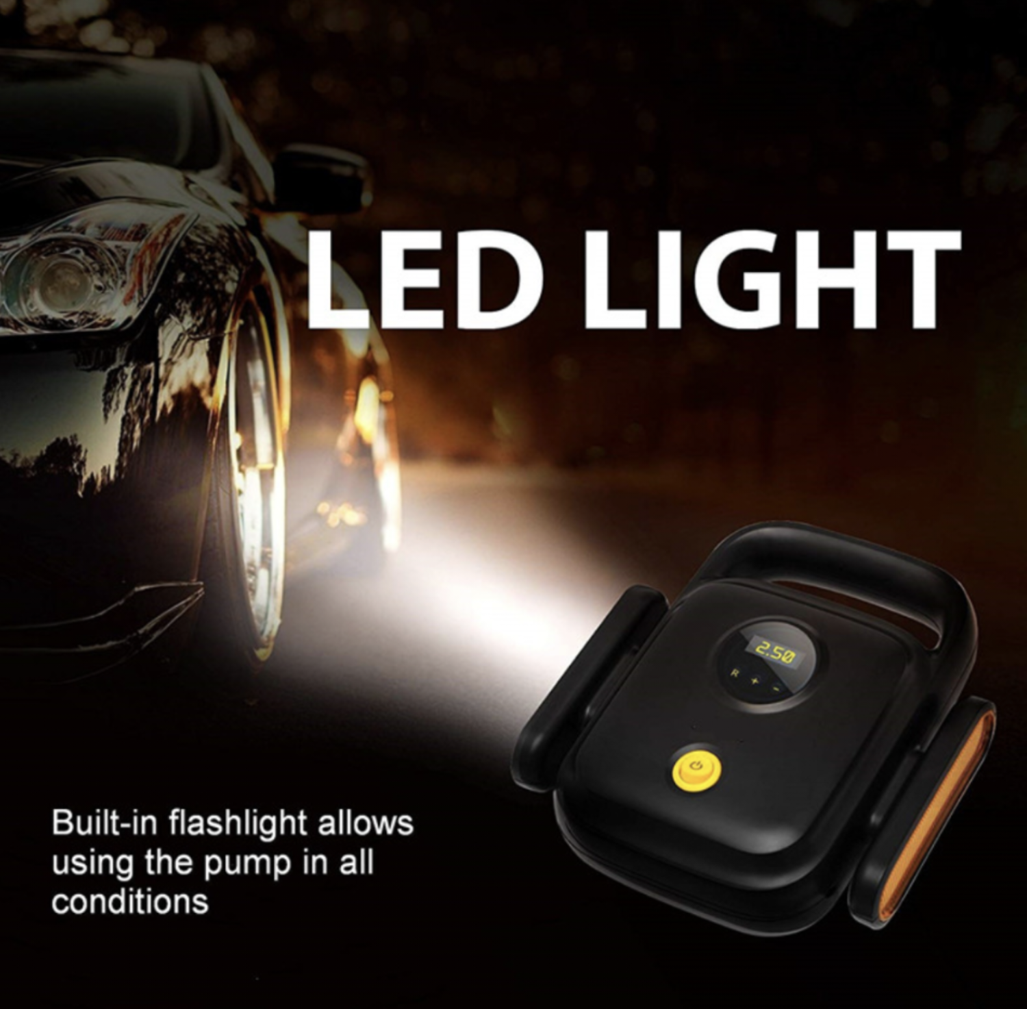 Air Compressor Car Air Pump 150PSI 12V Tire Inflator with Led Light and LCD Screen