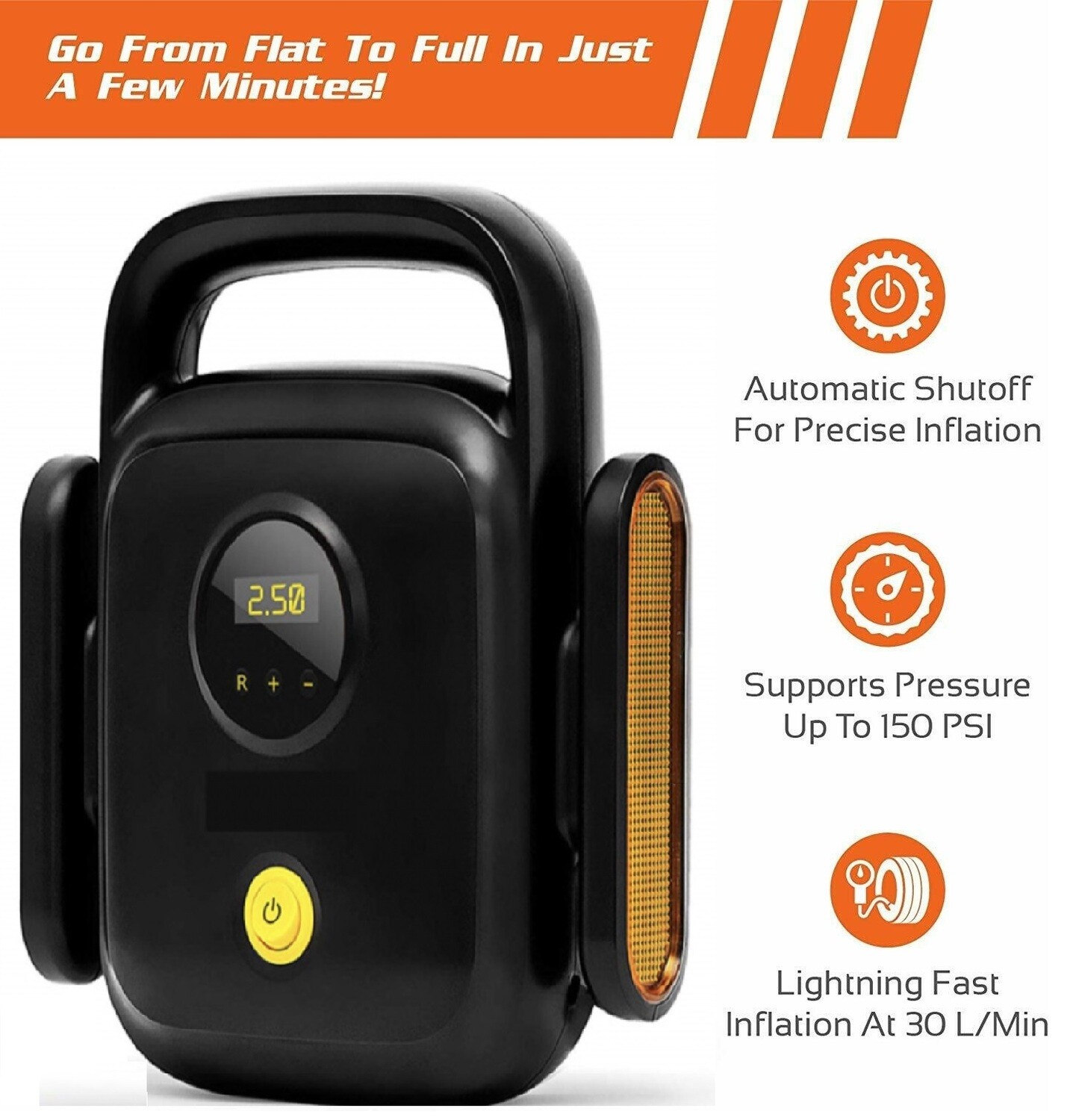 Air Compressor Car Air Pump 150PSI 12V Tire Inflator with Led Light and LCD Screen