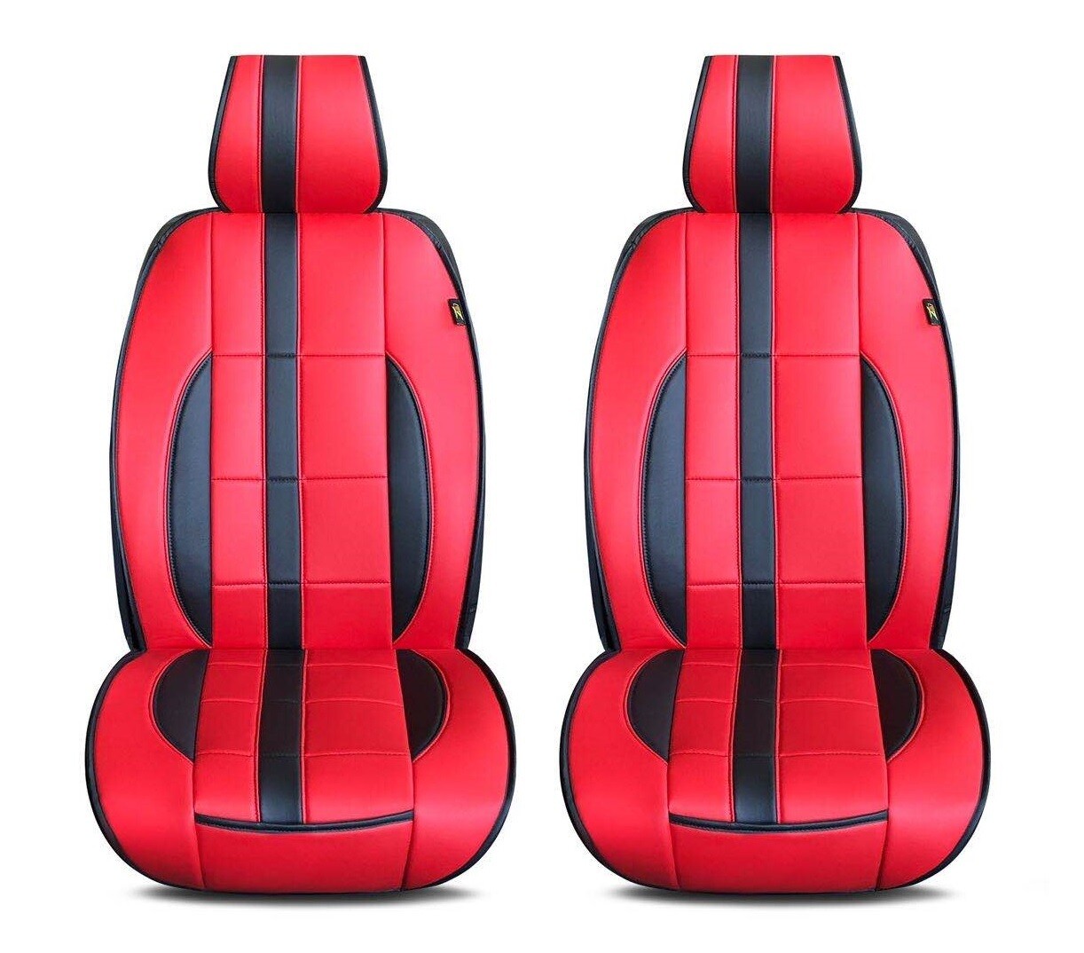 Universal PU Leather Car Seat Cover Cushion for Front Seat - 2 Pair - Red