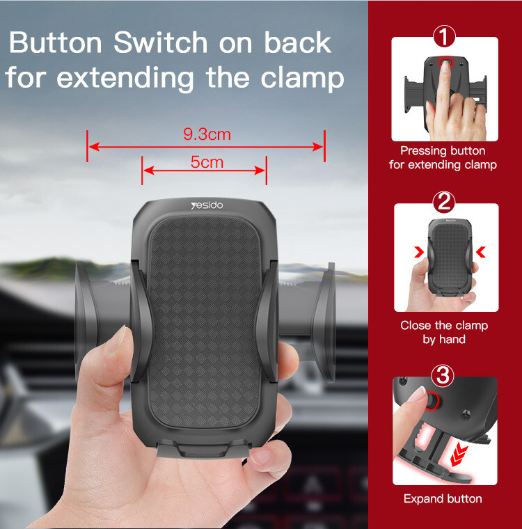 Car Phone Holder, Long Double Arm . Strong Sticky Cell Phone Holder Car Dashboard &amp; Windshiel