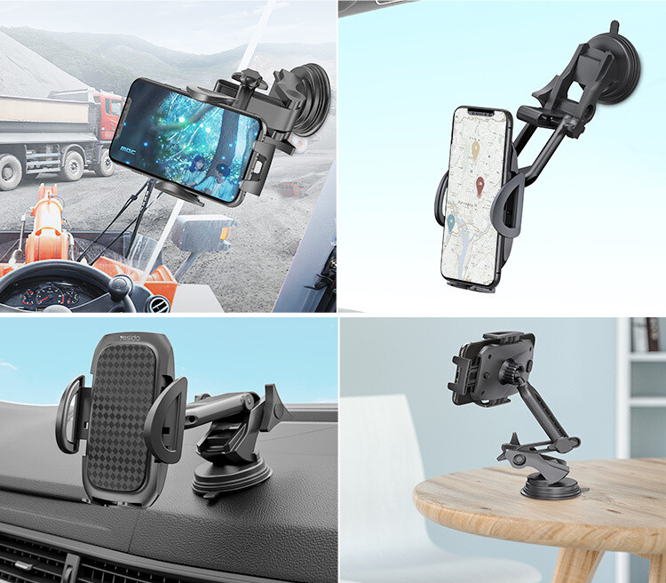 Car Phone Holder, Long Double Arm . Strong Sticky Cell Phone Holder Car Dashboard &amp; Windshiel