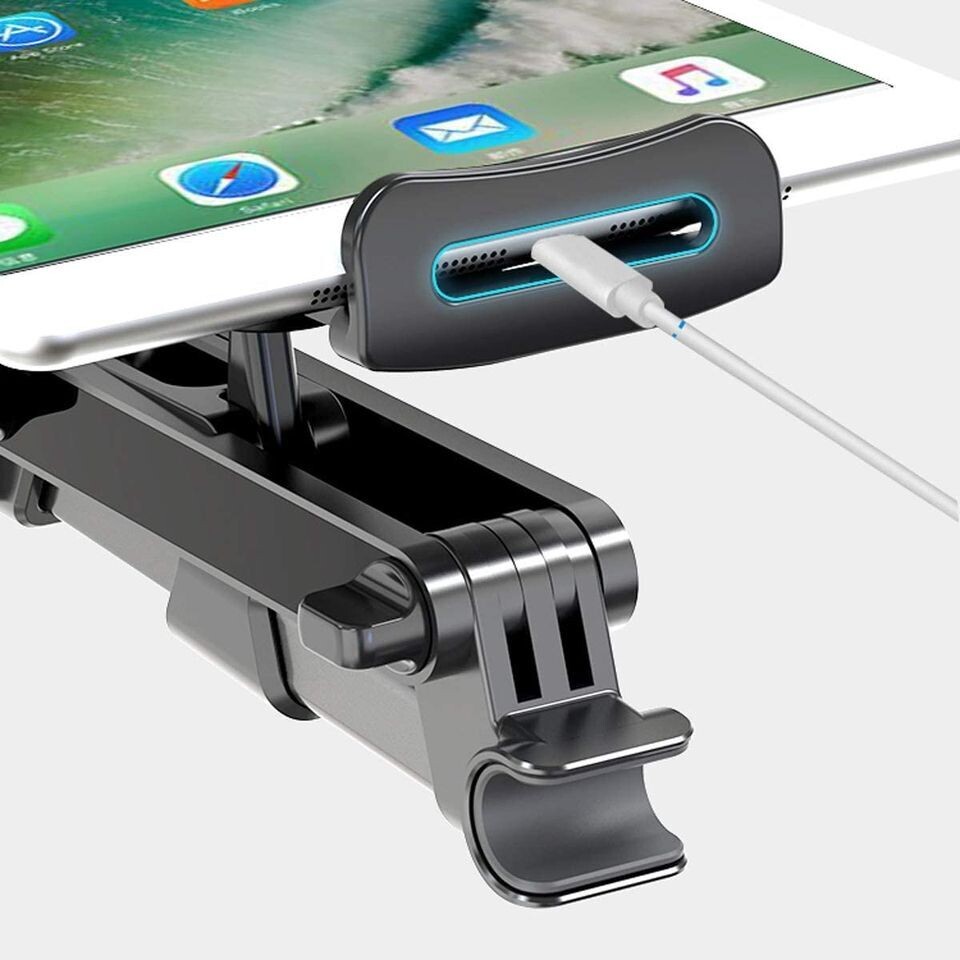 Car Headrest Tablet Mount Holder - Stretchable Backseat Tablets Stand for Kids Compatible with iPad Air Mini/ Cell Phone