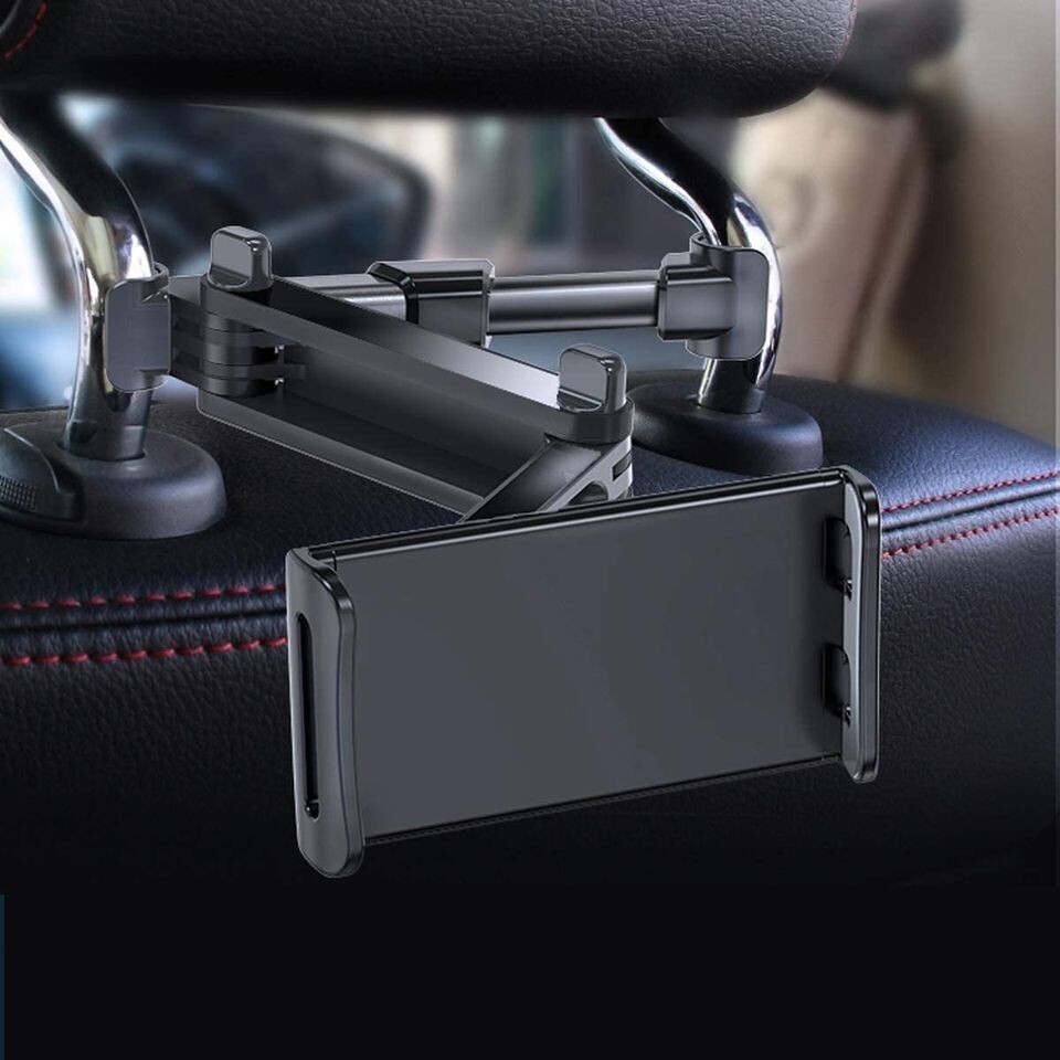 Car Headrest Tablet Mount Holder - Stretchable Backseat Tablets Stand for Kids Compatible with iPad Air Mini/ Cell Phone