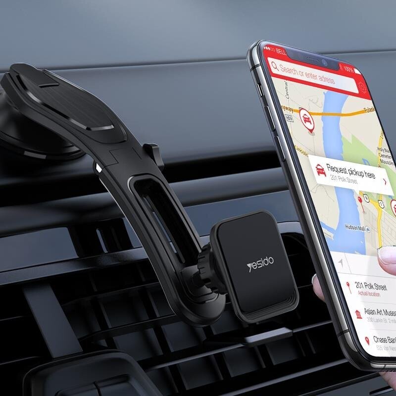 Magnetic Car Phone Holder Powerful Magnet for Dashboard and Windshield Strong Suction Cup 360° Adjustable