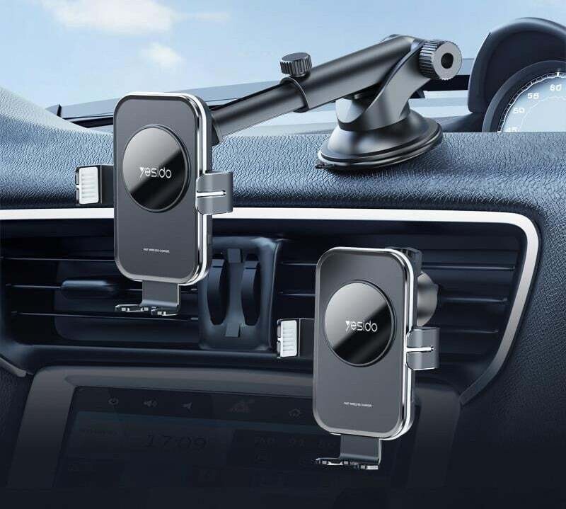 Wireless Car Charger Mount,15W Qi Fast Charging, Auto-Clamping,2 Styles Phone Holder Included,