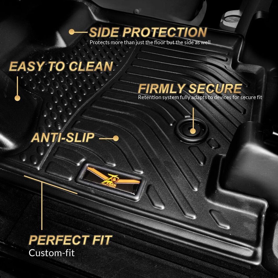 Complete set Custom Fit All-Weather Floor Mat 2011-2019 Dodge  Caravan  - Black