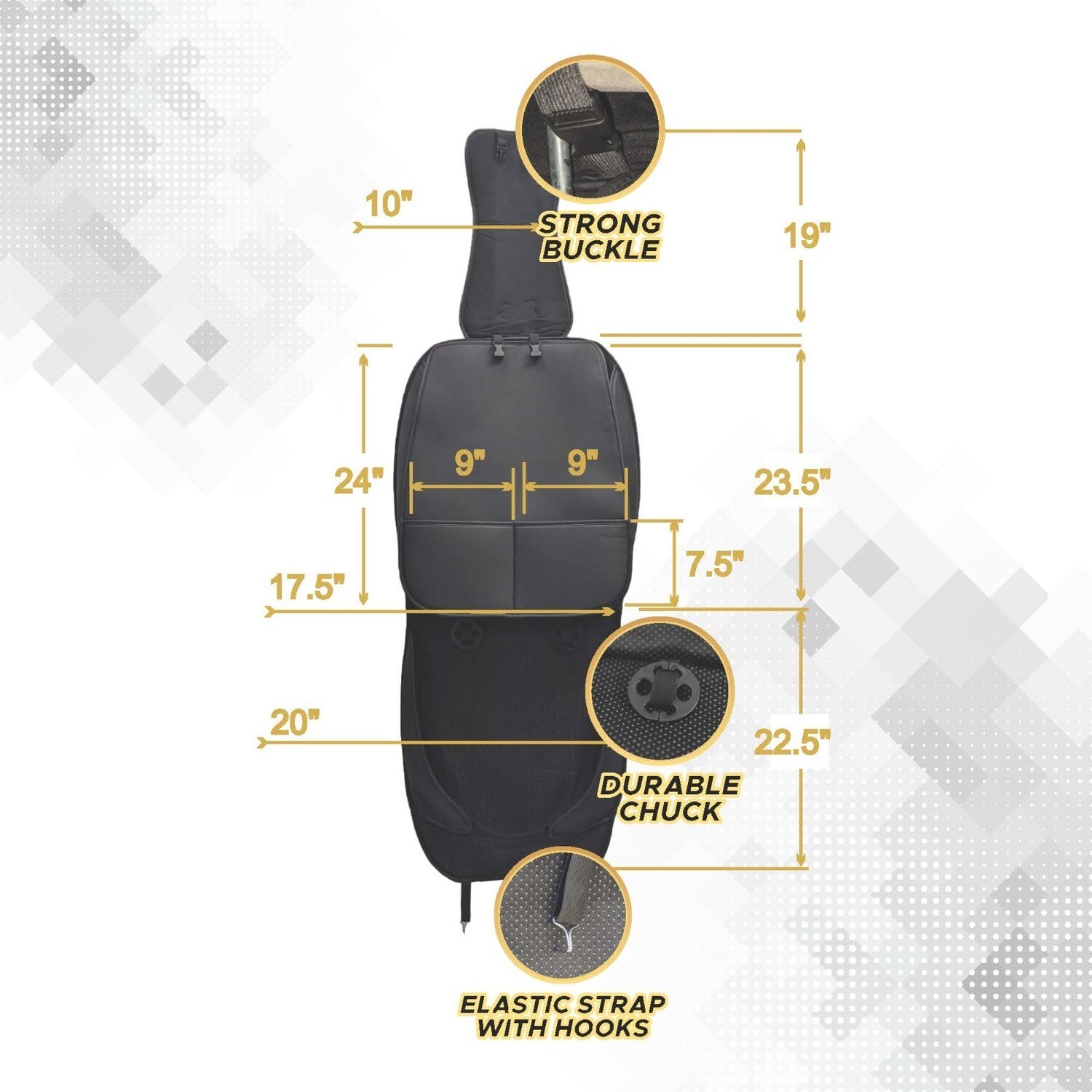 Universal PU Leather Car Seat Cover Cushion for Front Seat - 2 Pair - Black/Red