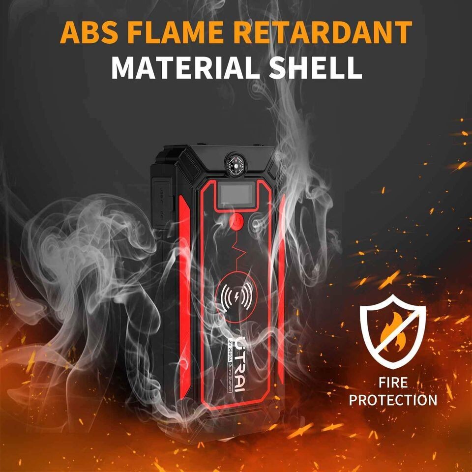 Car Jump Starter 2500A - Flashlight And Wireless Phone Charger