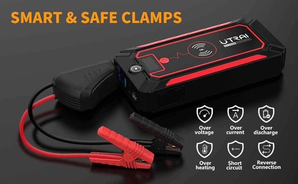 Car Jump Starter 2500A - Flashlight And Wireless Phone Charger