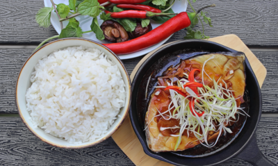 (CA THU KHO TO) Braised & Caramelized King Fish In Clay Pot