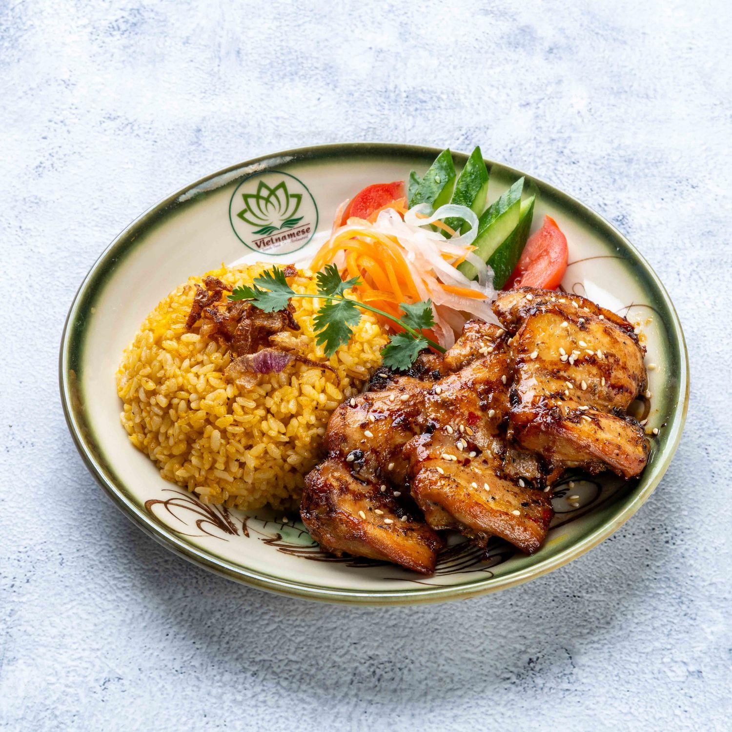 (COM GA HOI AN) Rice Plate With Grilled Chicke In Hoi An Style