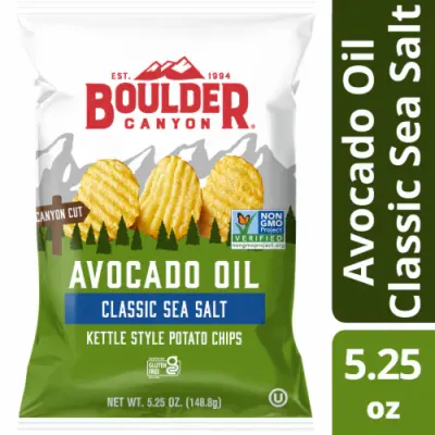 Boulder Avocado Oil Classic Sea Salt Kettle Chips 6.5 Oz
