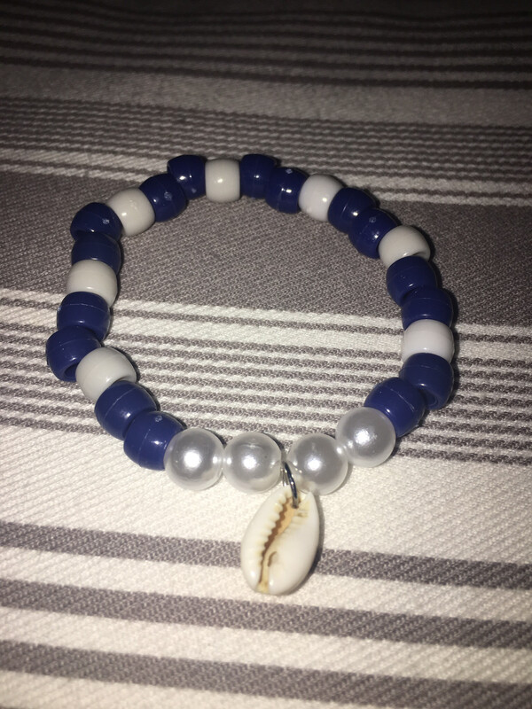 Blue And White Shell Bracelet